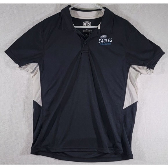 OTS Other - OTS Philadelphia Eagles Polo Shirt Mens Medium NFL Football Black White Logo
